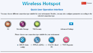 Interfejs zarządzania routerem WPR 1800