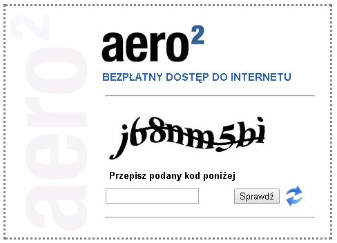 Nowy wzór kodów CAPTCHA w Aero2